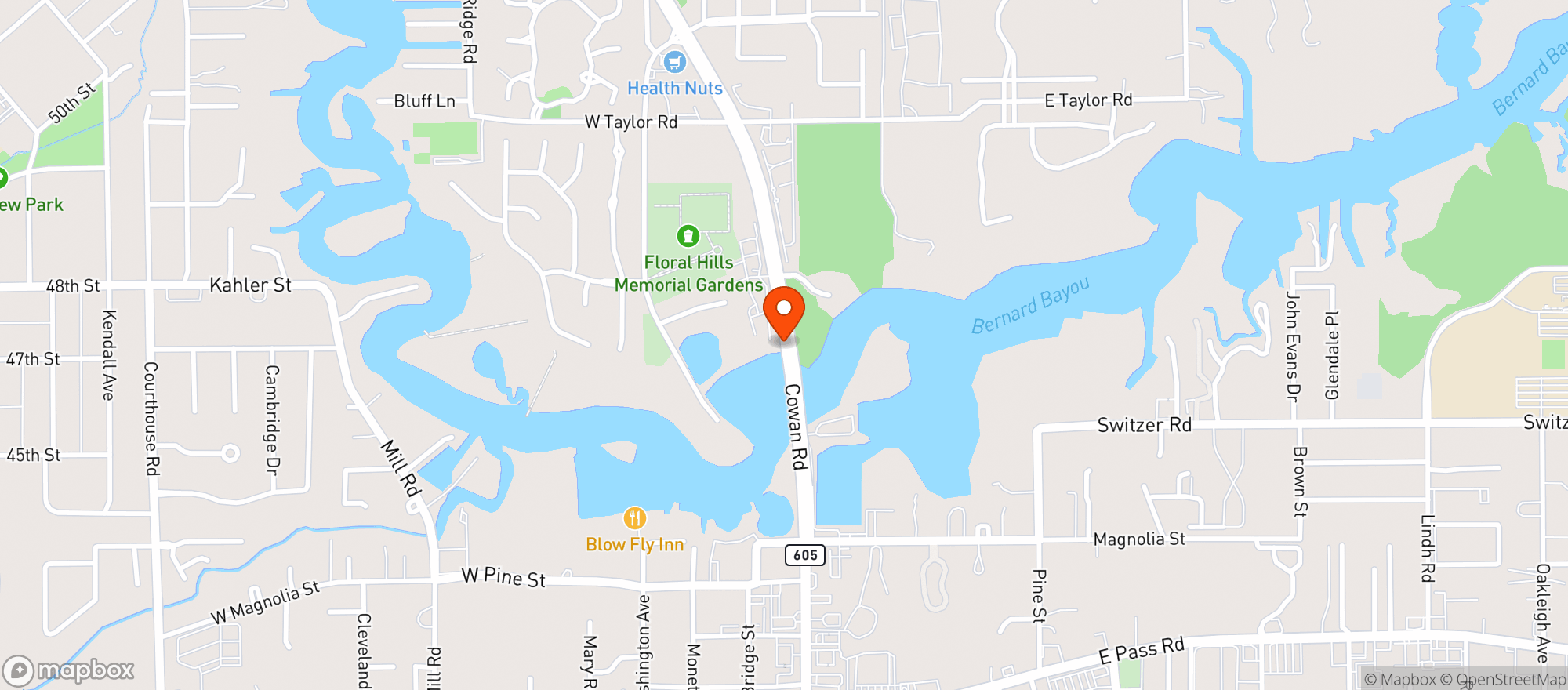 Map showing Bacchus On The Bluff