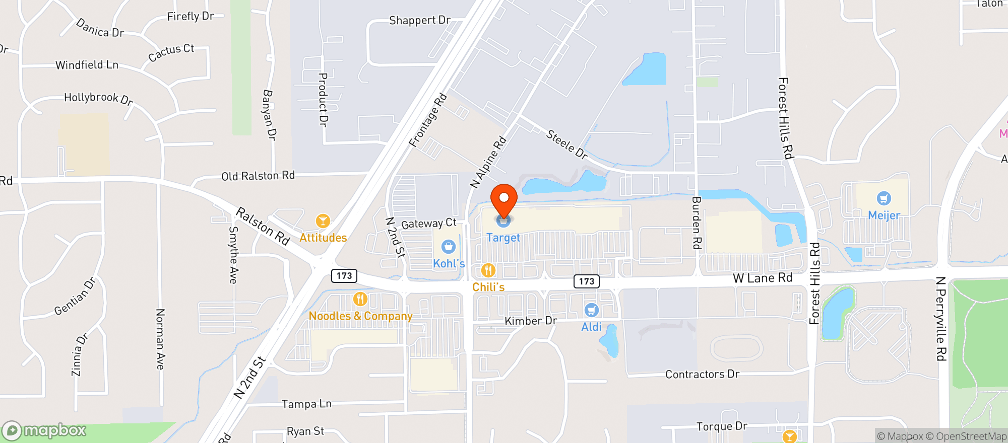 Map showing Target