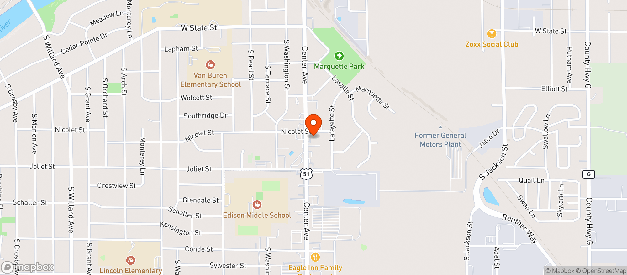 Map showing Badger Spirits