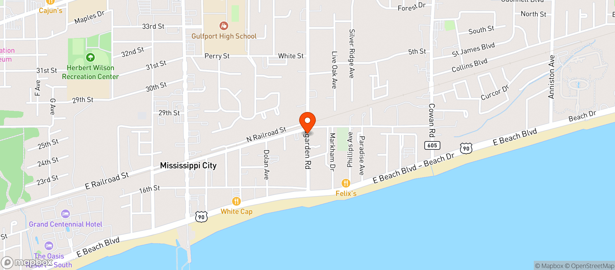 Map showing Skeeters Billiards