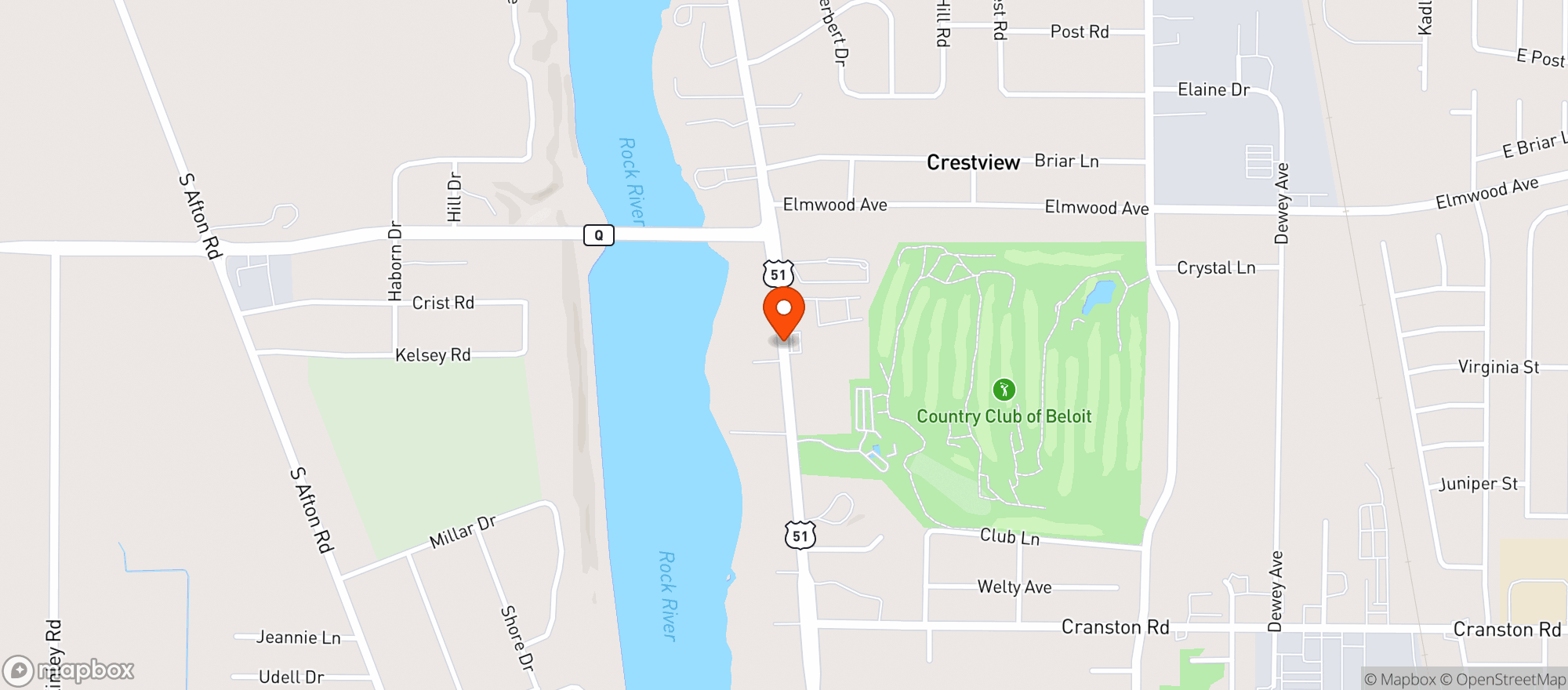 Map showing Riverside Mobil