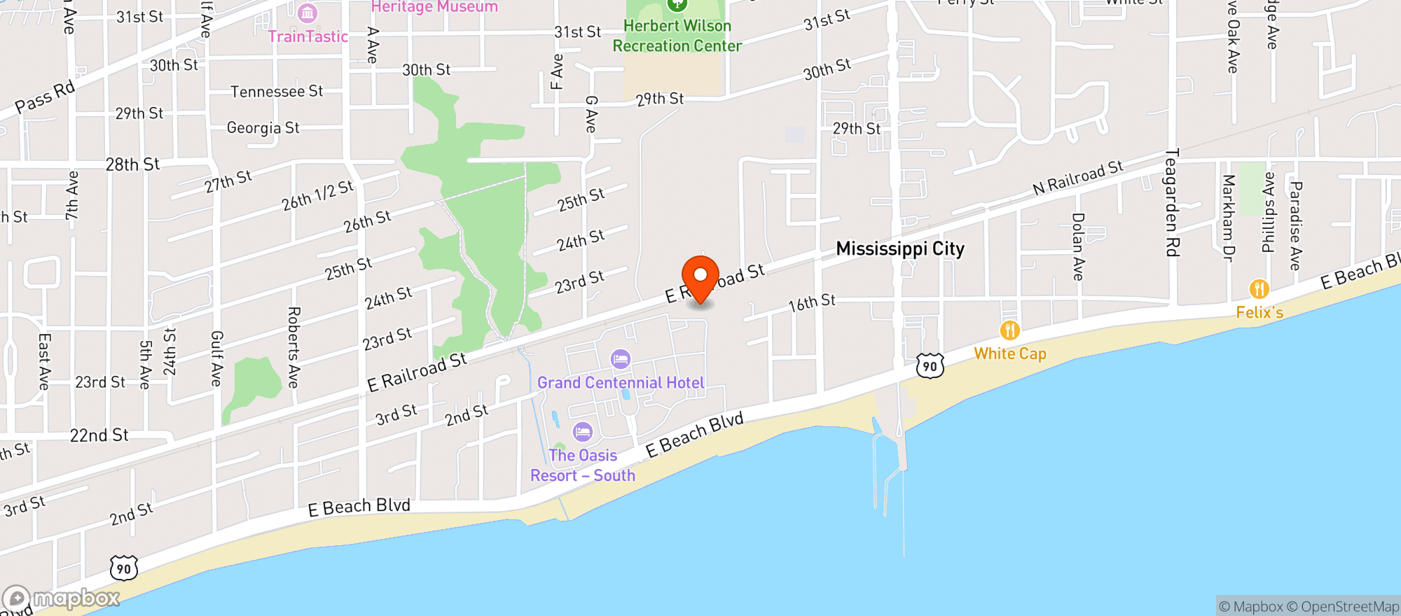 Map showing Blue Marlin At Centennial Plaza