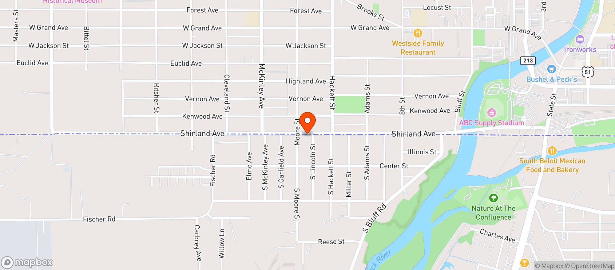 Map showing Quick N Save Grocery