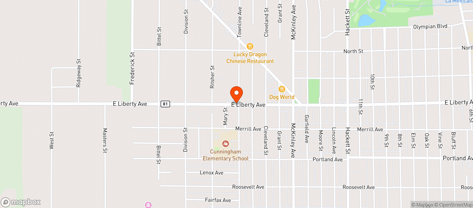 Map showing Liberty House Grill