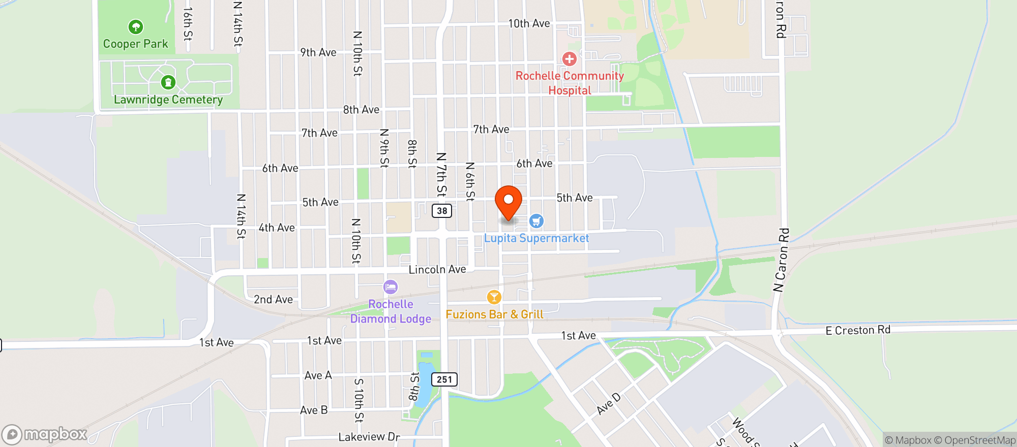 Map showing Acres Bistro