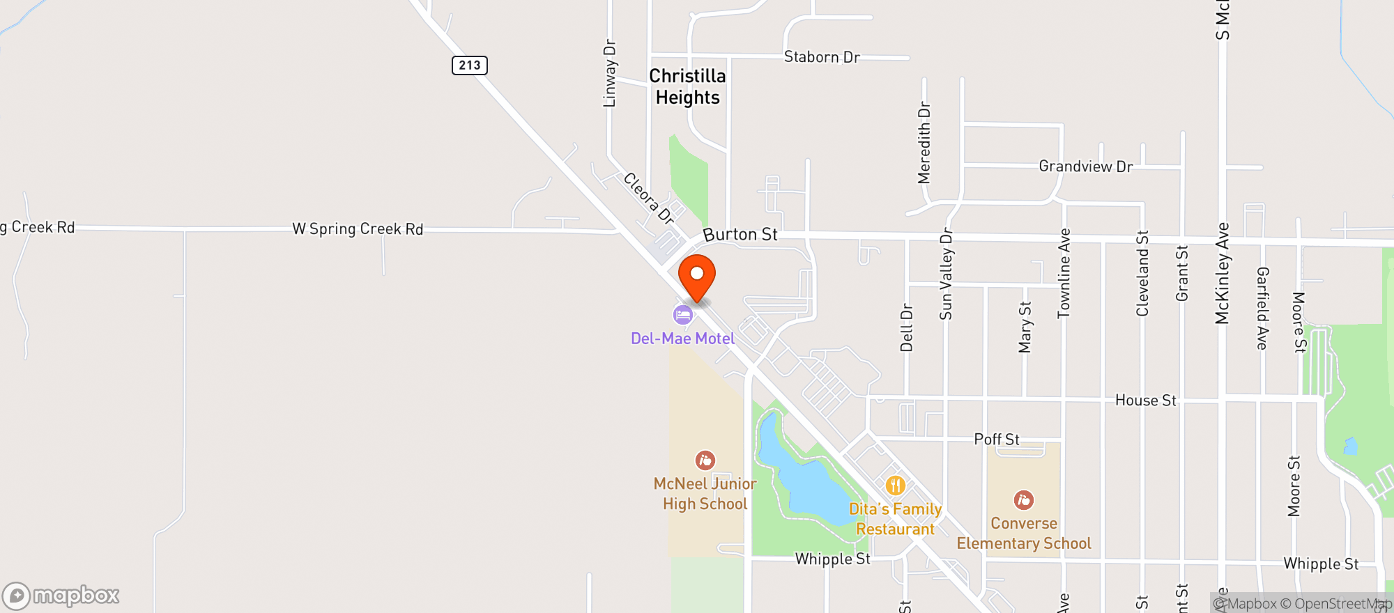 Map showing WOODMANS LIQUOR STORE
