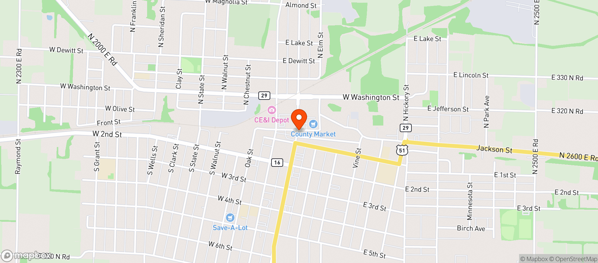 Map showing Jack Flash