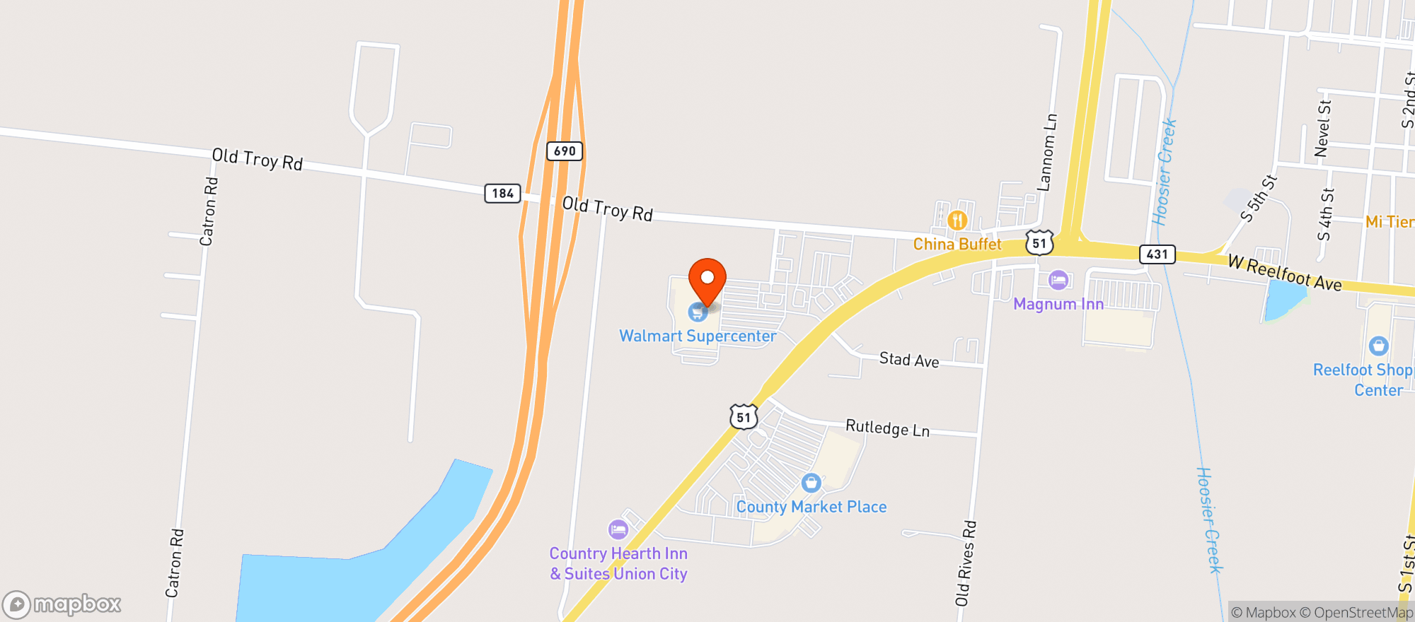 Map showing Walmart Supercenter #675