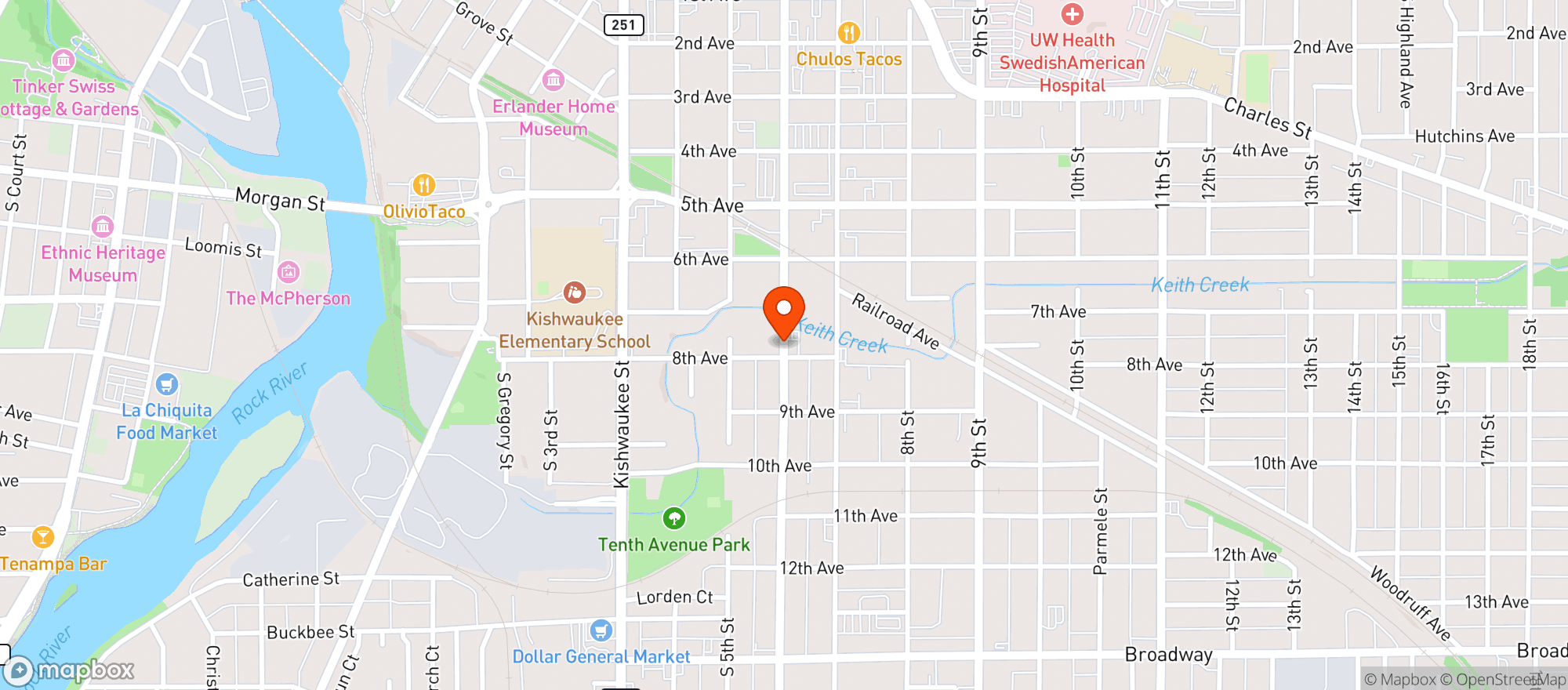 Map showing Mega Mart