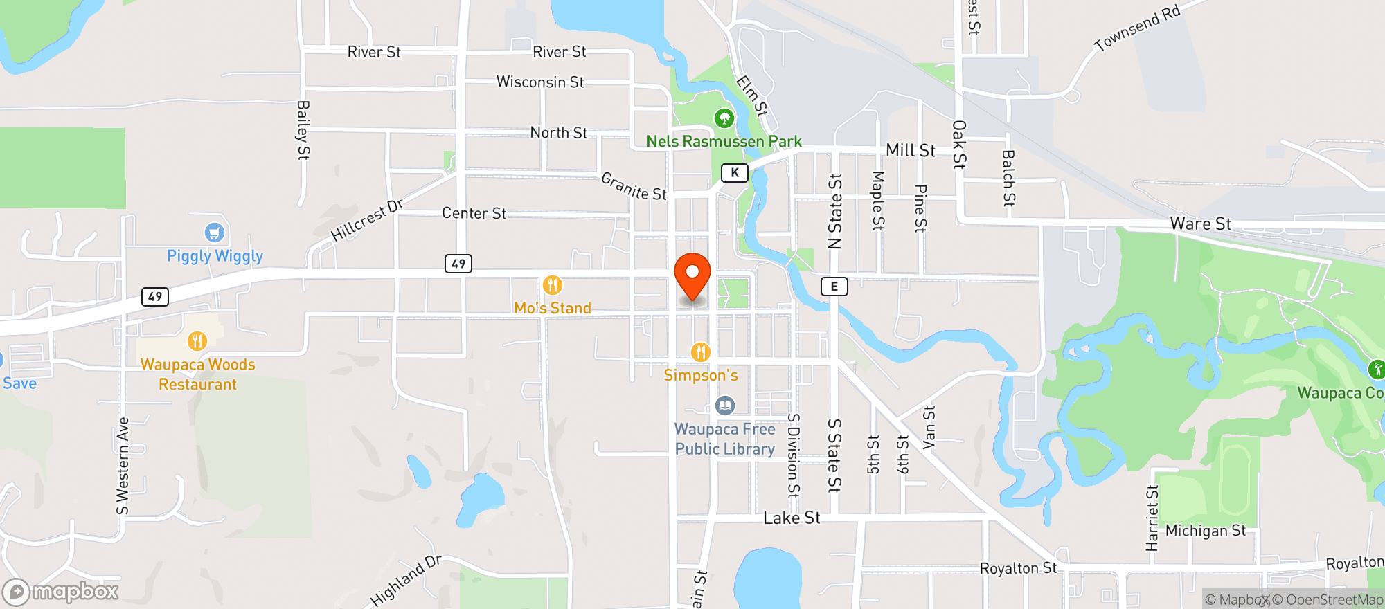 Map showing Grand National Lounge