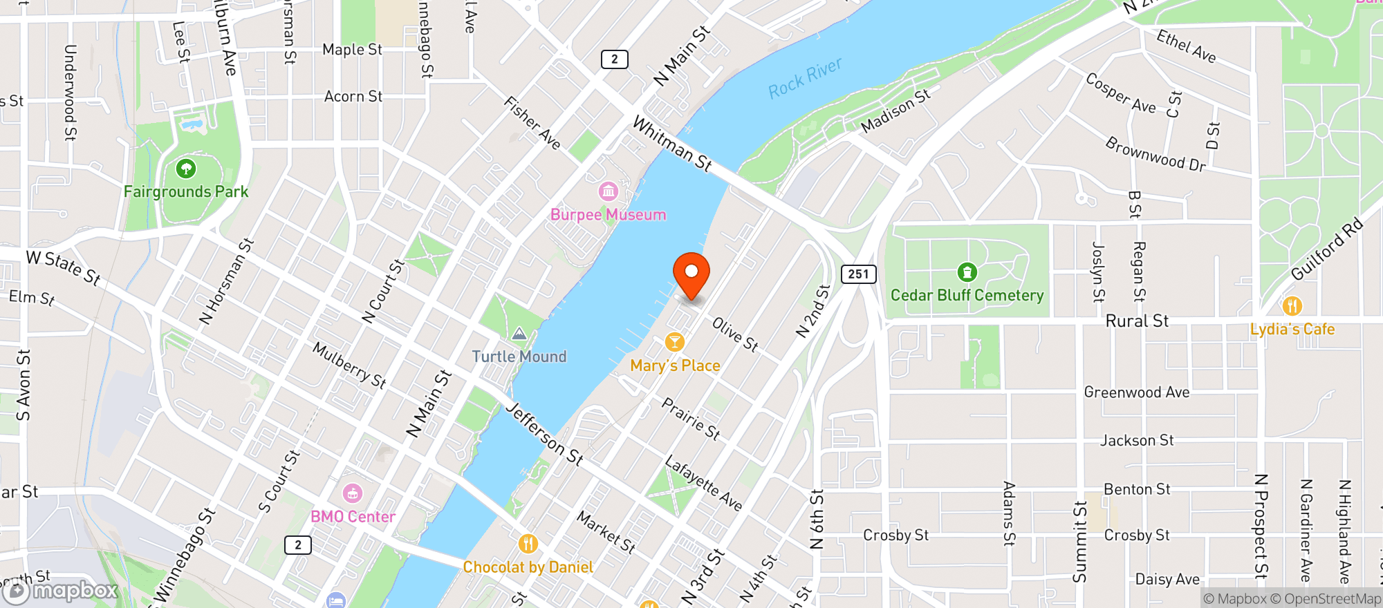 Map showing American Lombardi Society