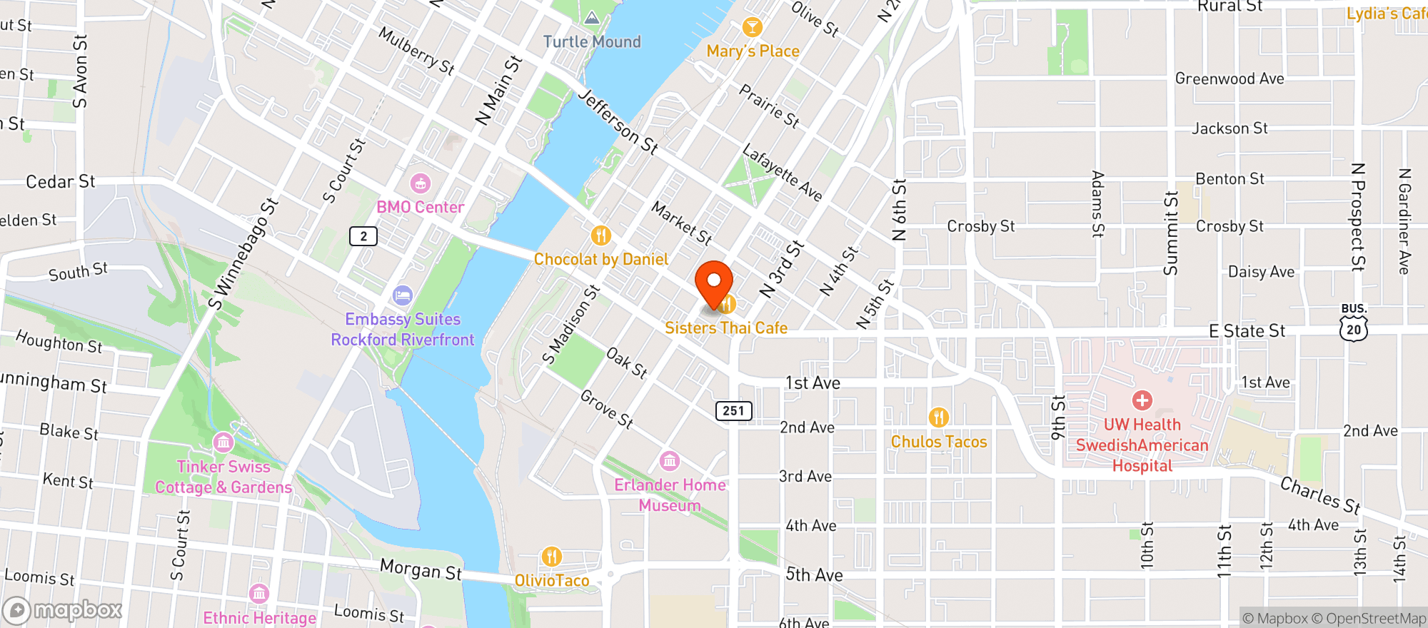 Map showing Social Urban Bar & Restaurant