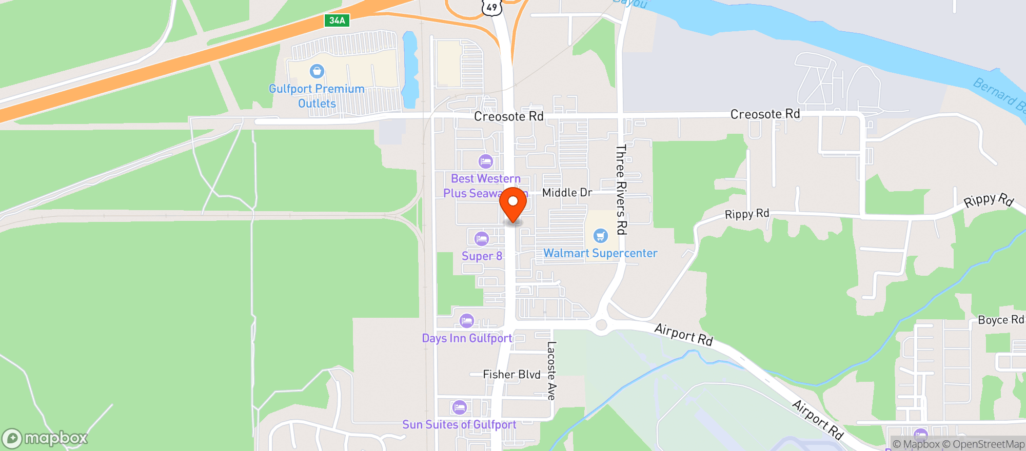 Map showing Aztecas Gulfport