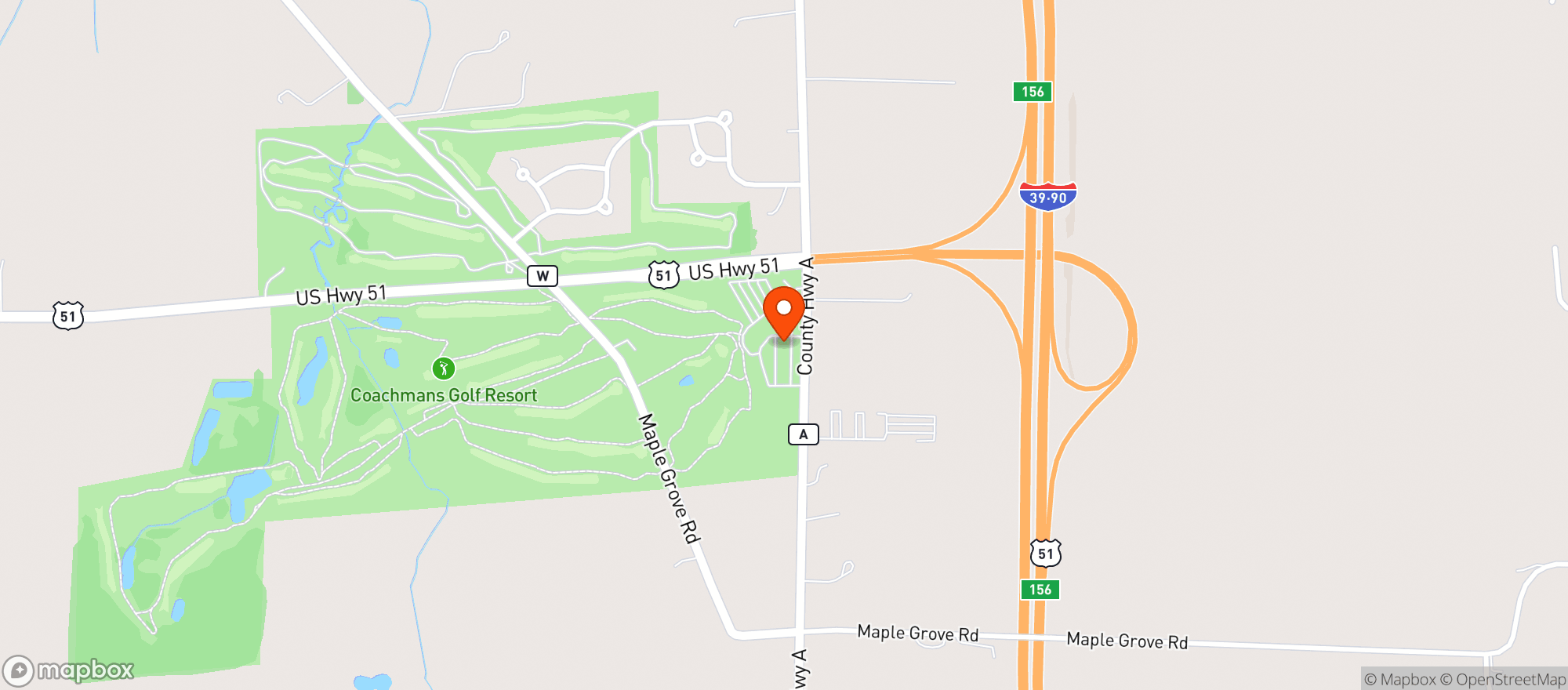 Map showing Twenty8 At Coachmans