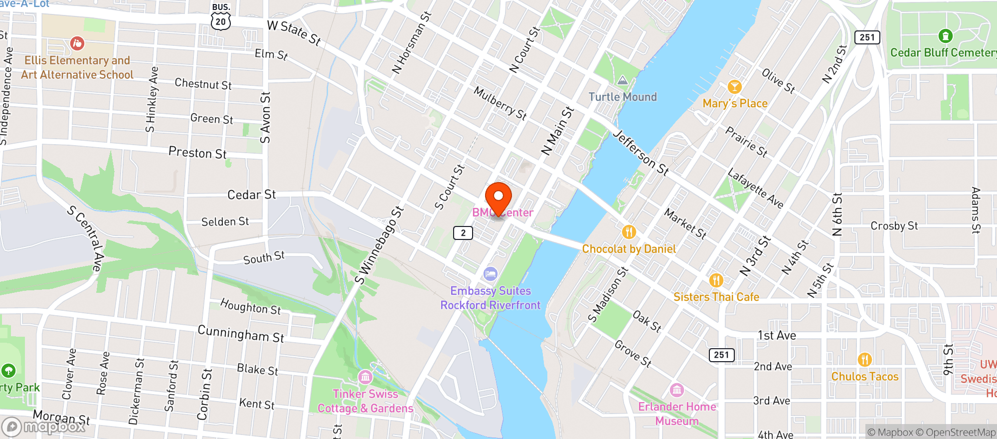 Map showing Big Timber Axe Throwing