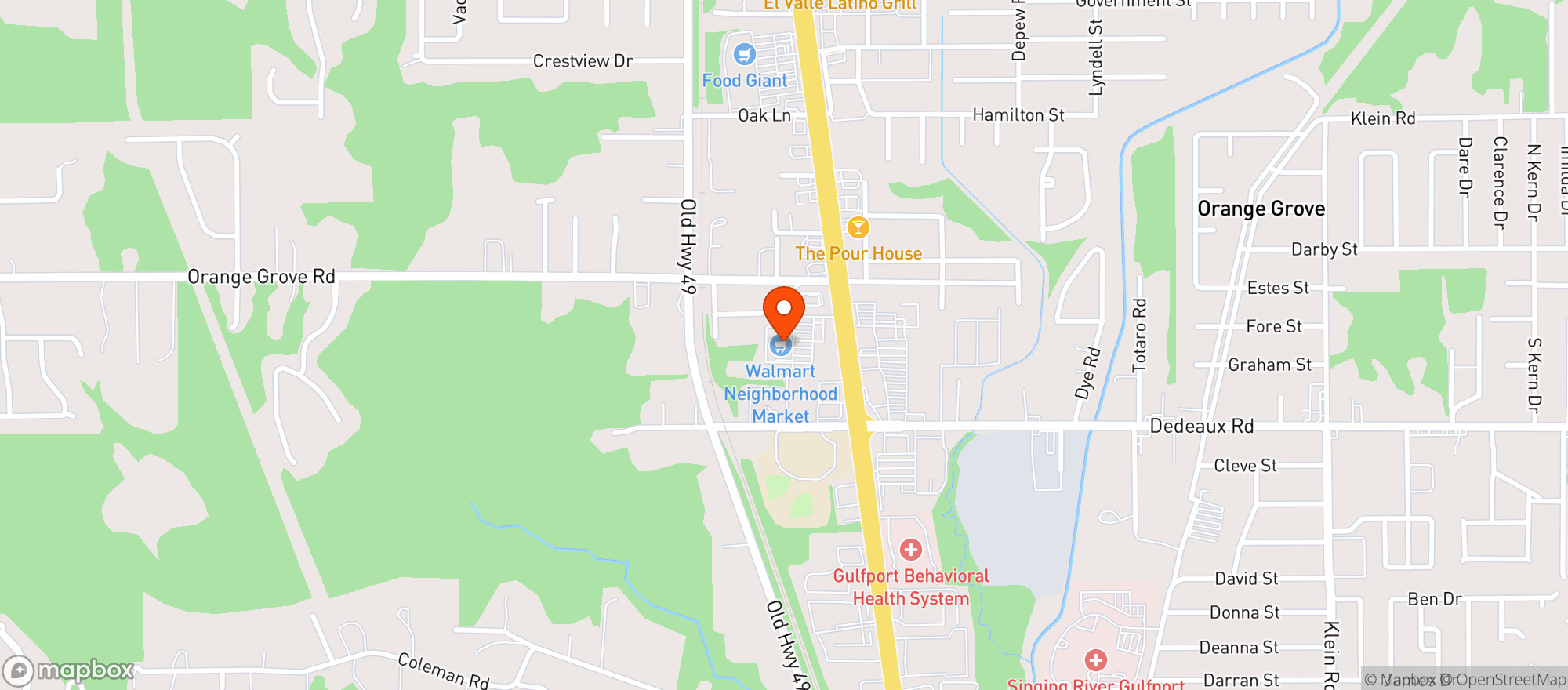 Map showing Walmart Neighborhood Ma #6323