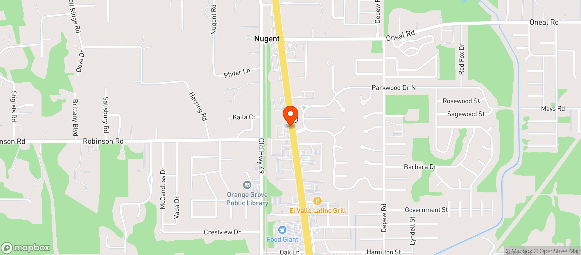 Map showing Del Sol