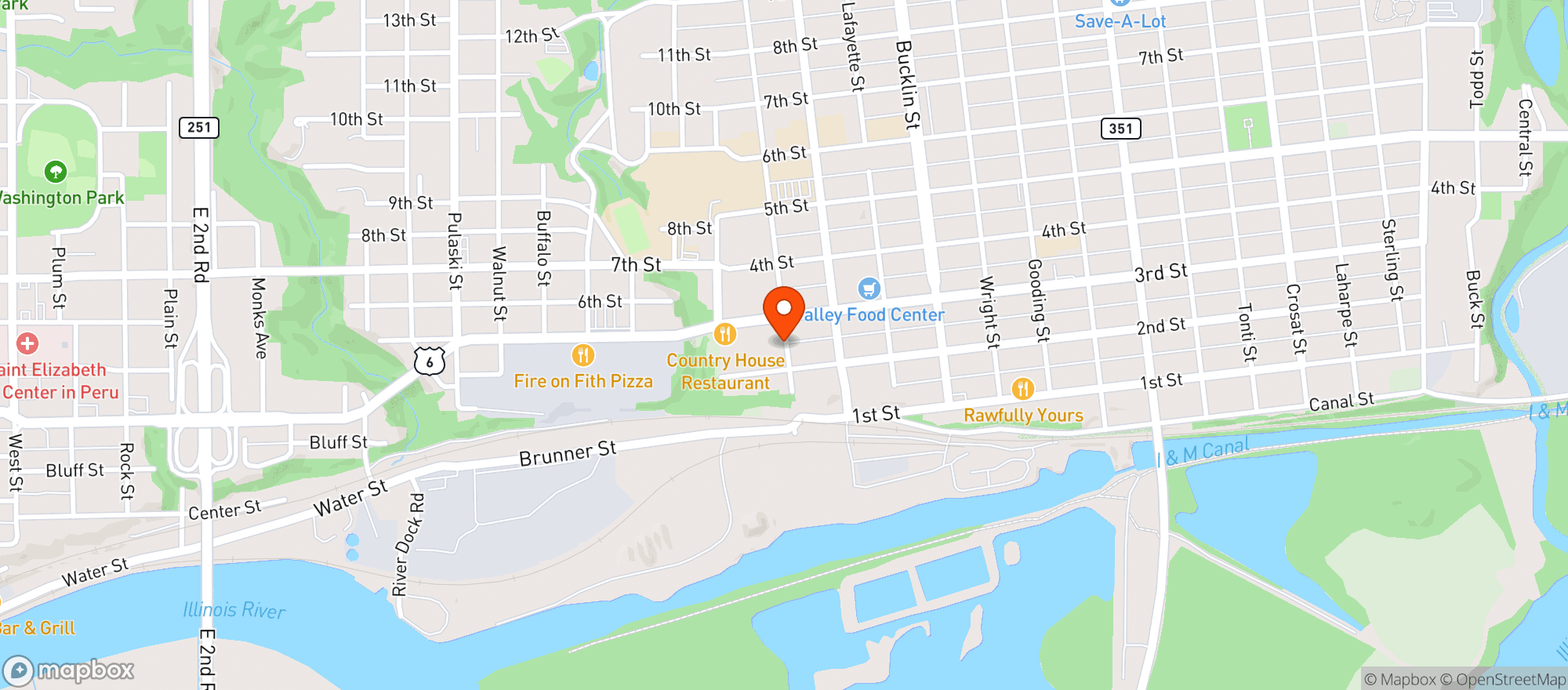Map showing Rudys Liquors