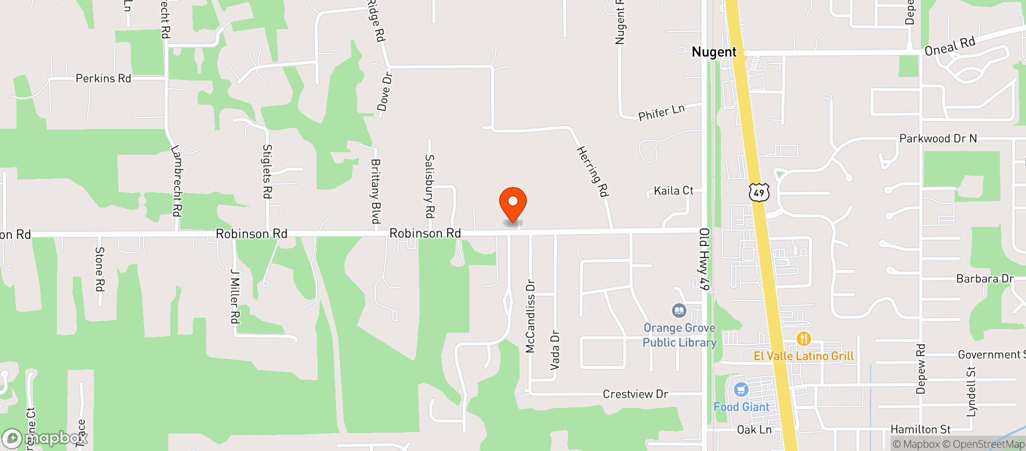 Map showing K S Kwik Stop