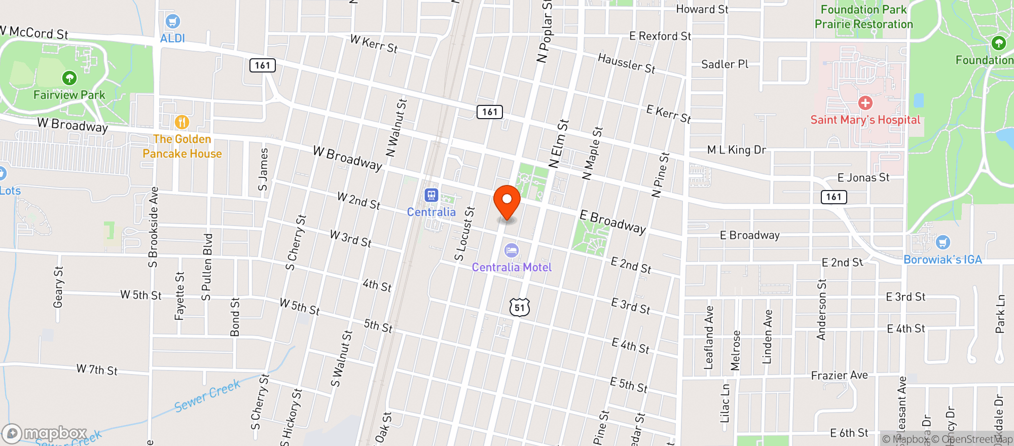 Map showing American Legion Post 446