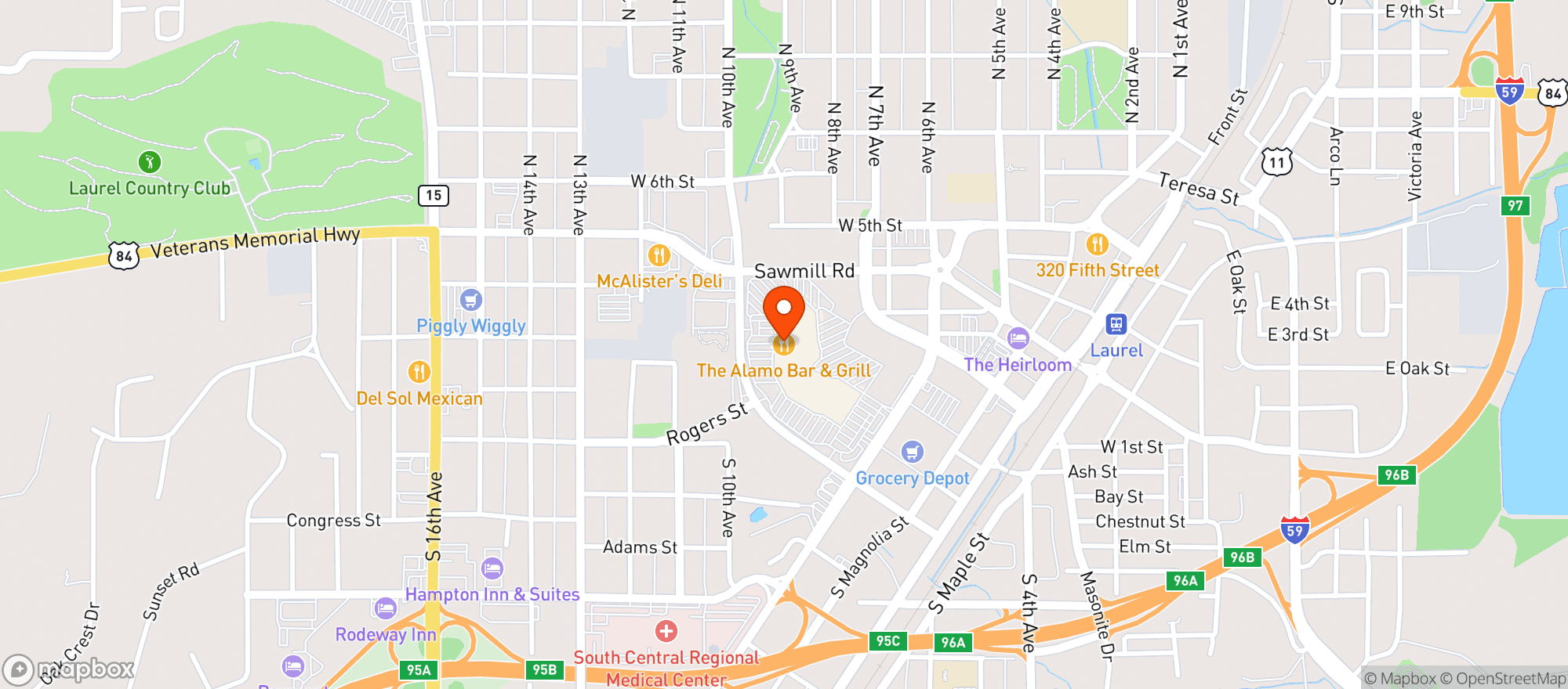 Map showing Gnc