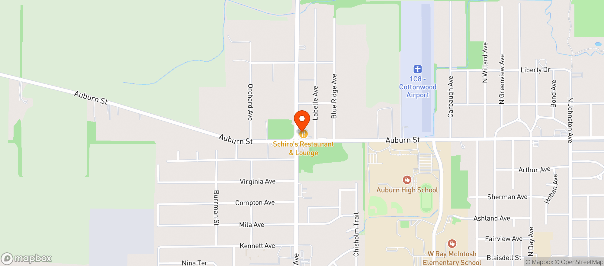 Map showing Schiro S Restaurant & Lounge