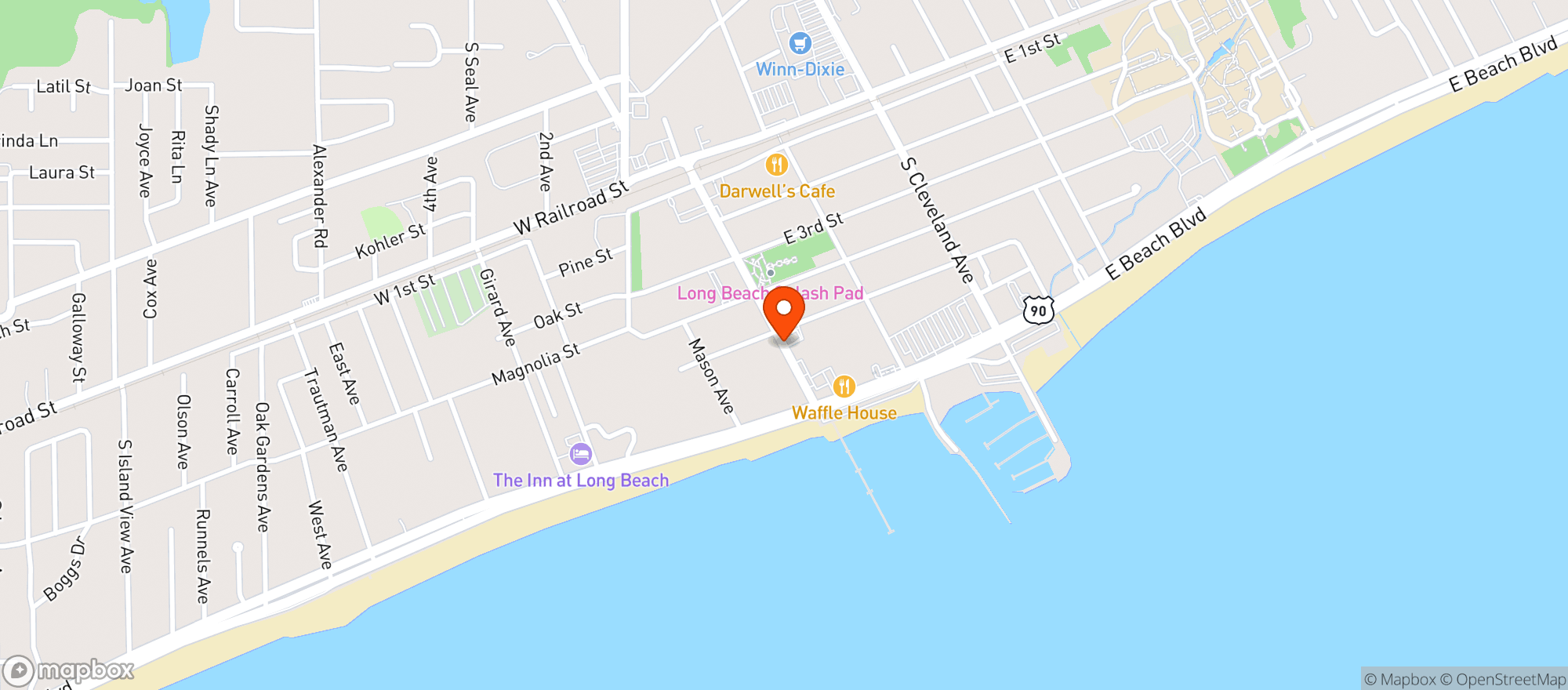 Map showing Coastal Daiquiri Bar & Grill