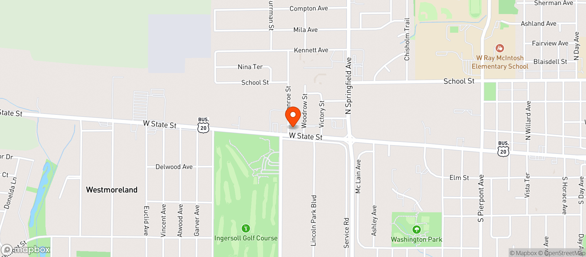 Map showing Latham West Bar And Grill