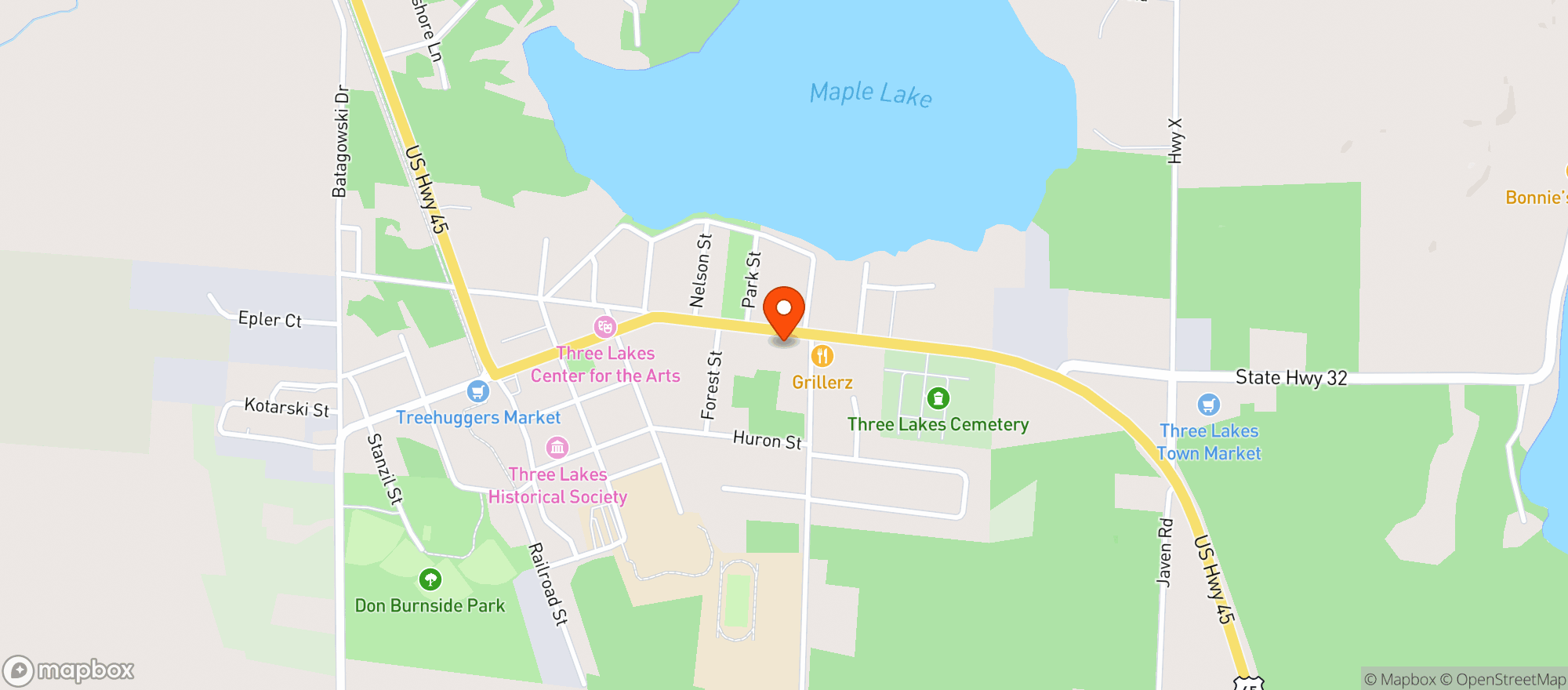 Map showing Krist Food Mart #67