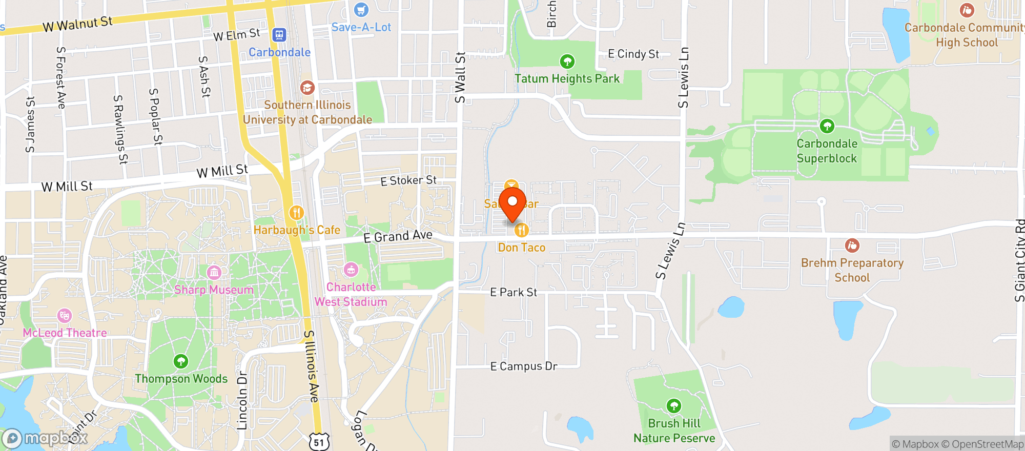 Map showing Pinch Penny Liquors