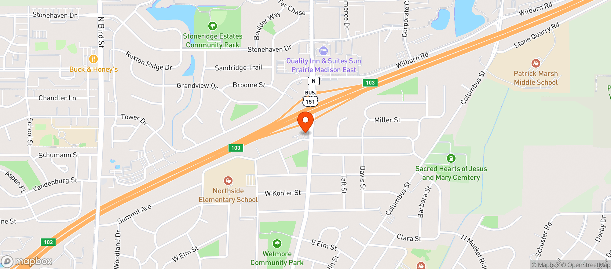 Map showing Ez Liquor & Tobacco