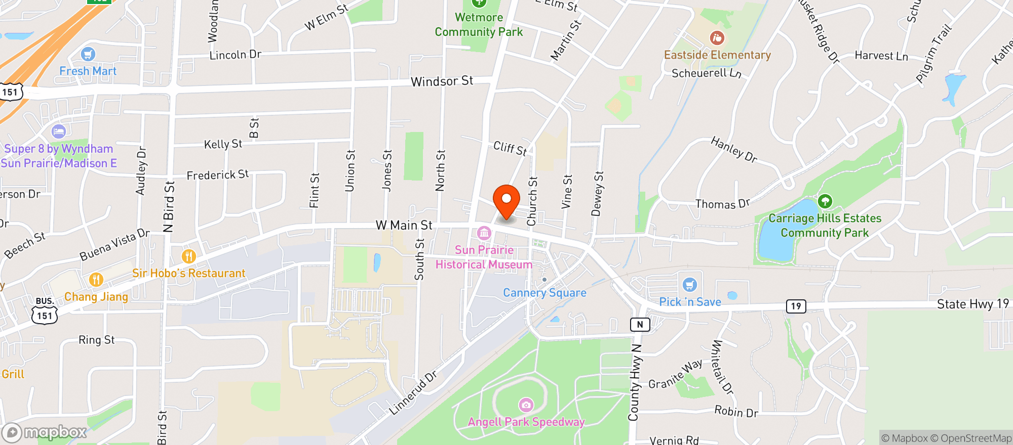 Map showing Cannery Wine Bar