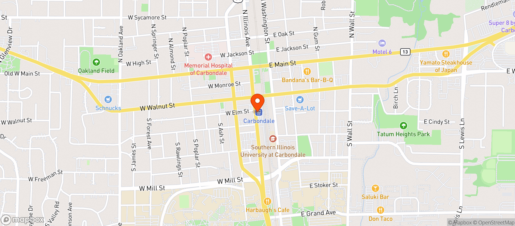 Map showing Boobys Bar & Sandwich