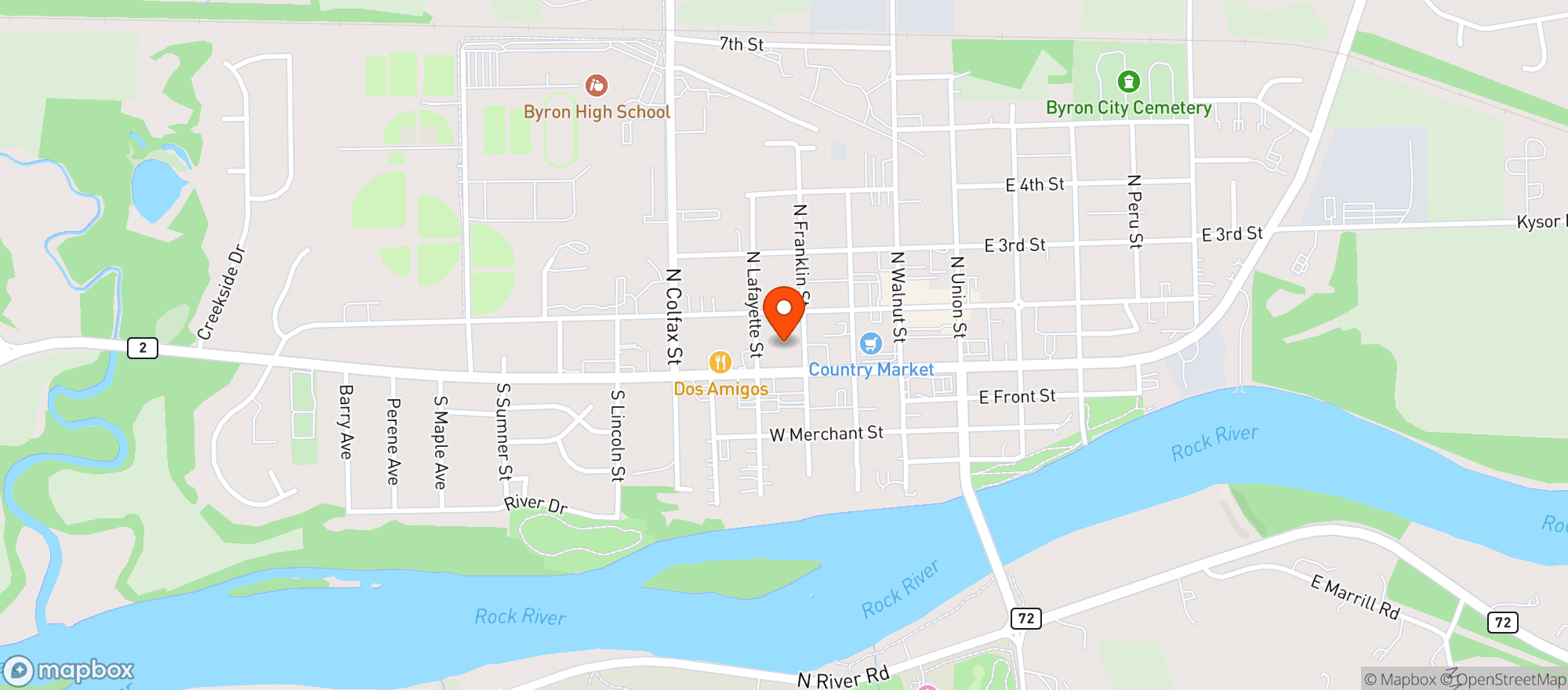 Map showing Felker Foods