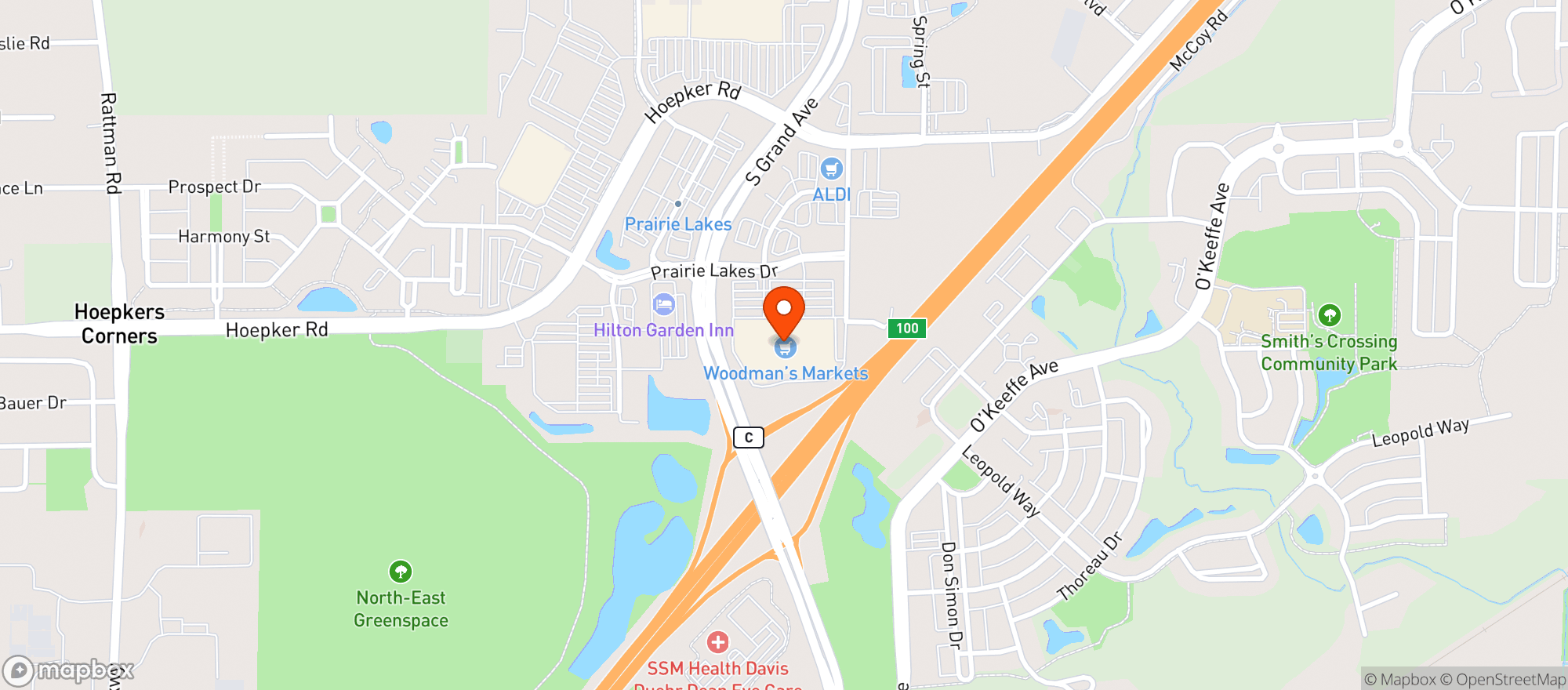 Map showing Woodman's Food Market