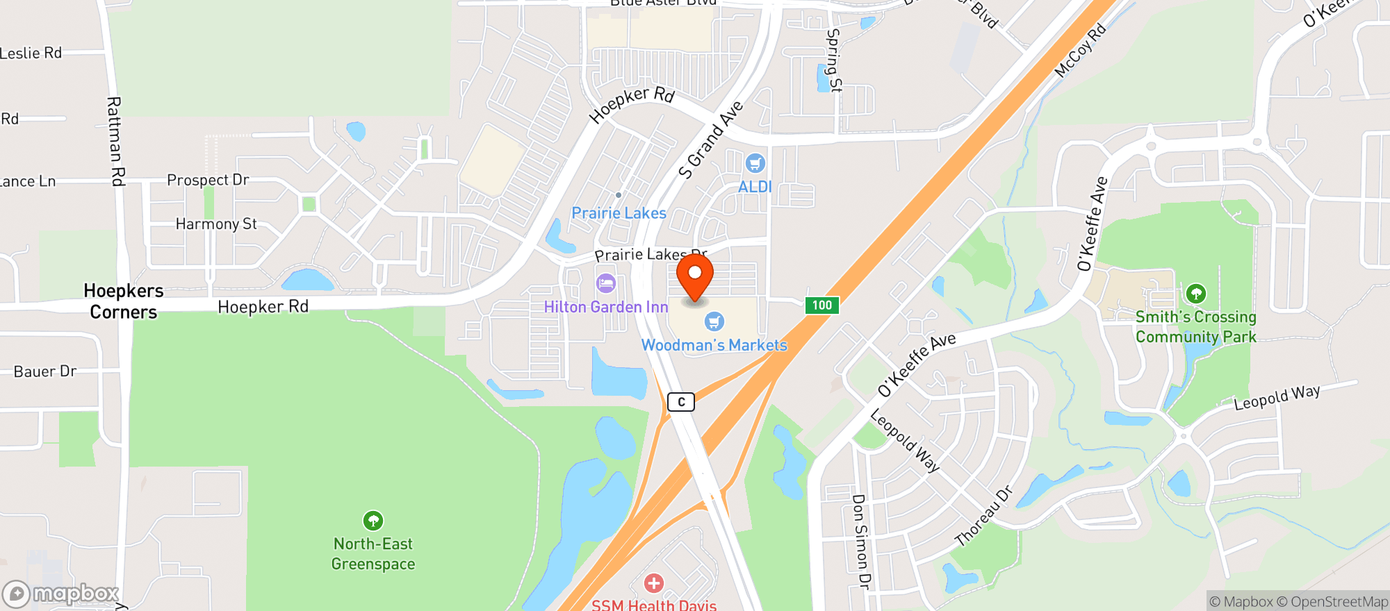 Map showing Woodman S #31 Sun Prairie - Groc