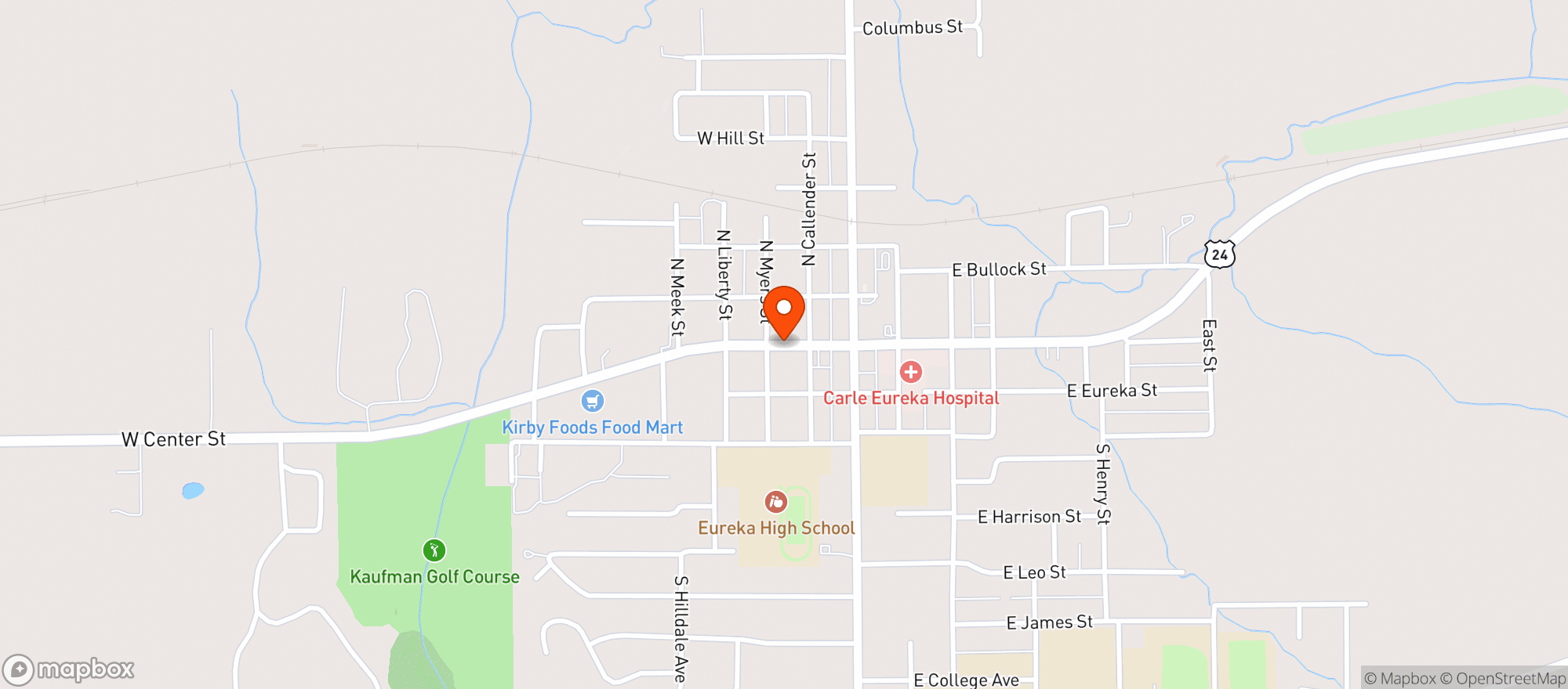 Map showing Hucks Food & Fuel
