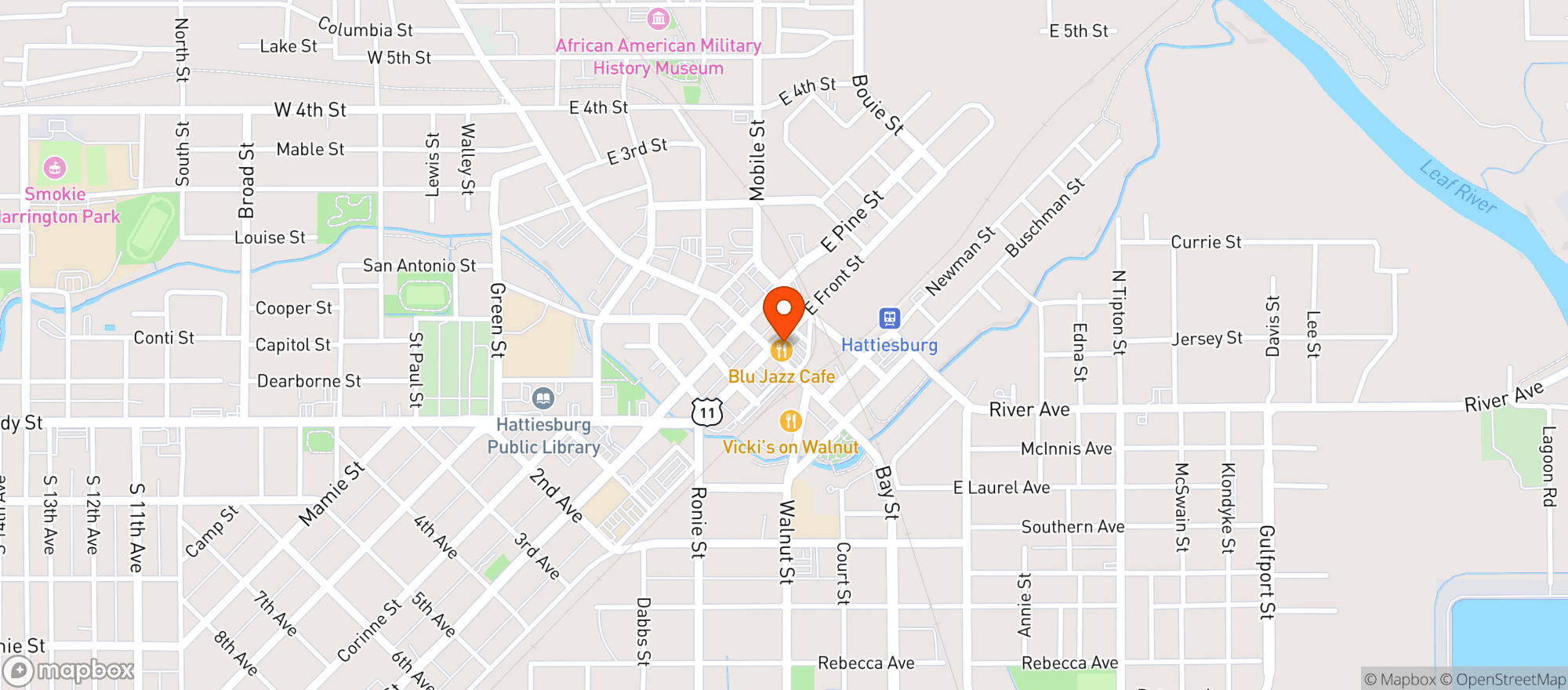 Map showing Spring Street Cigars