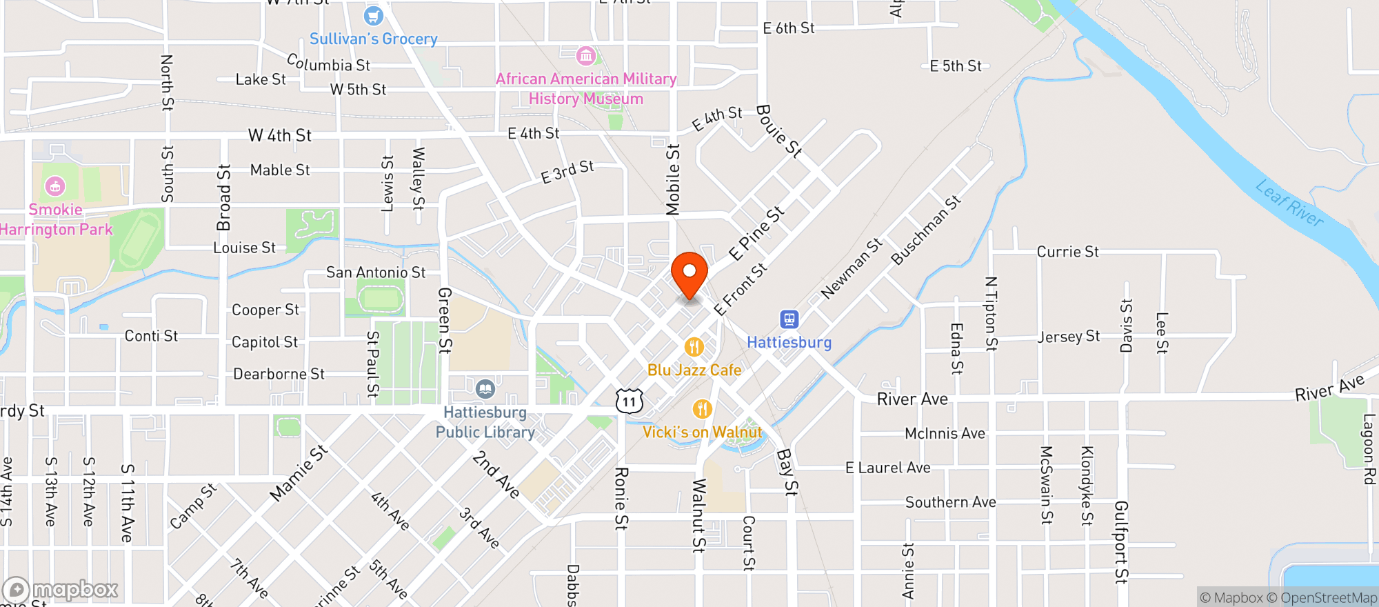Map showing Shop Downtown The