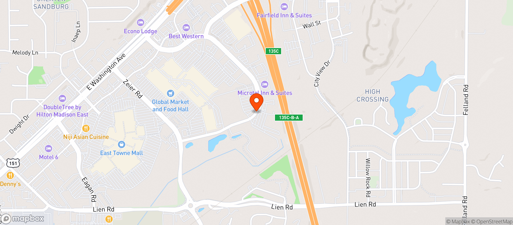Map showing Bowl A Vard Lanes