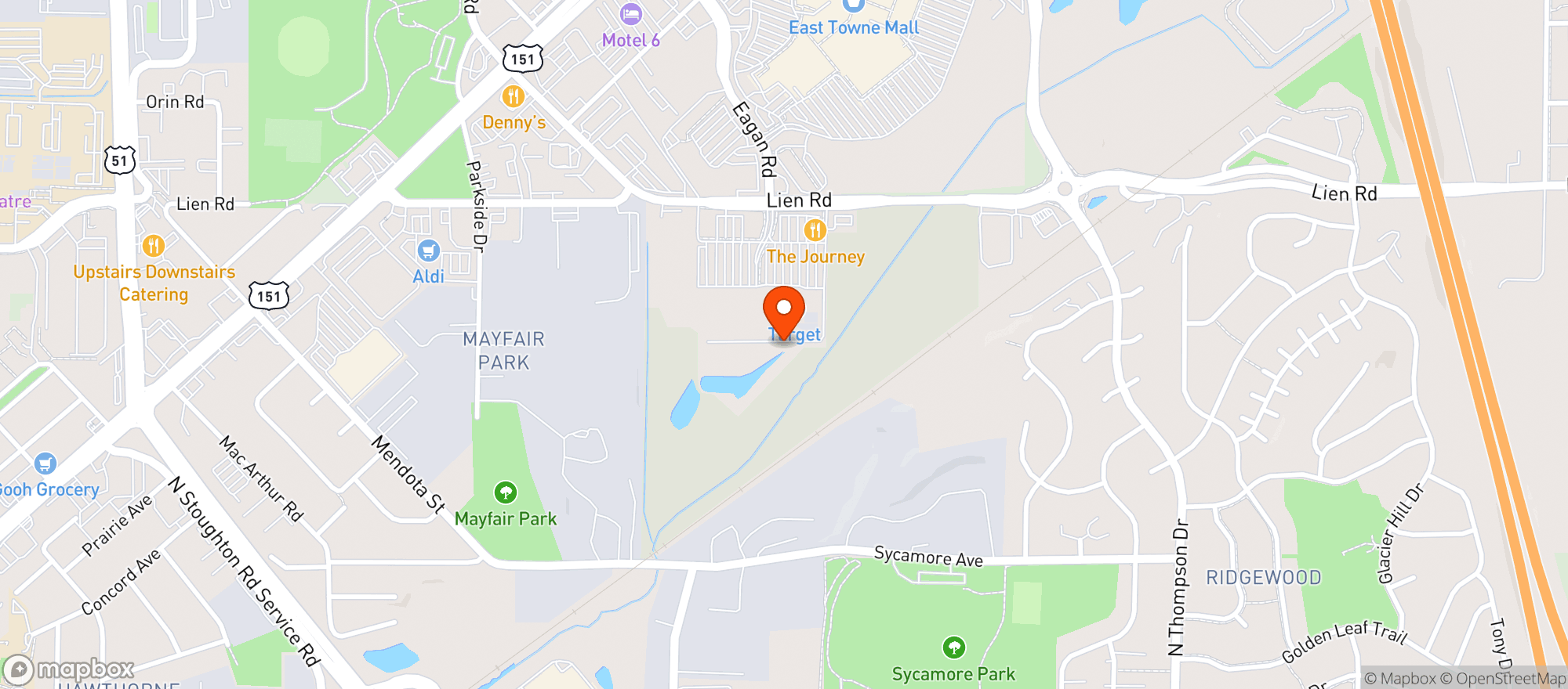 Map showing Target Store