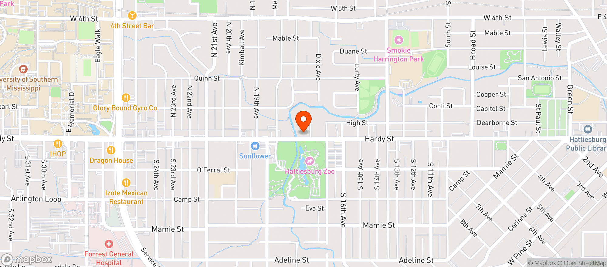 Map showing Hub City Beers