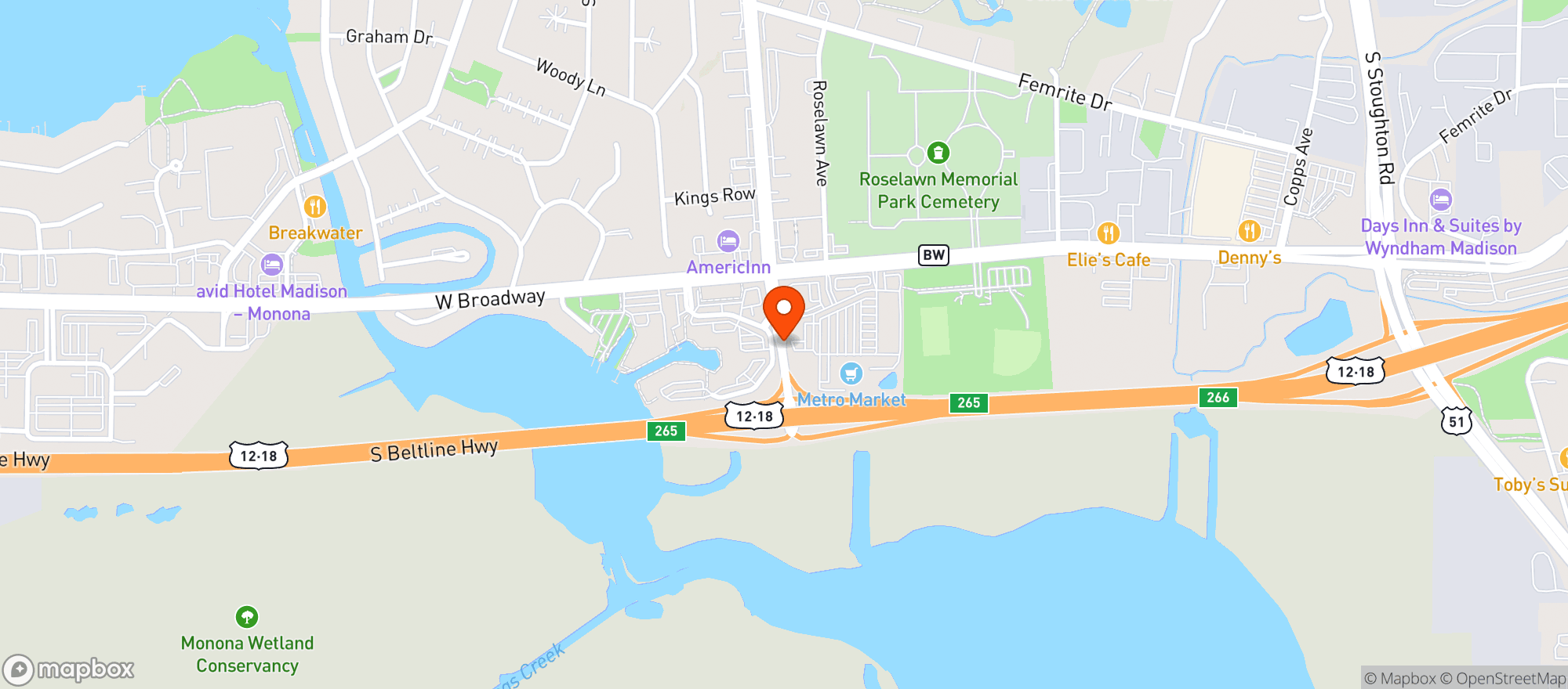 Map showing Metro Market