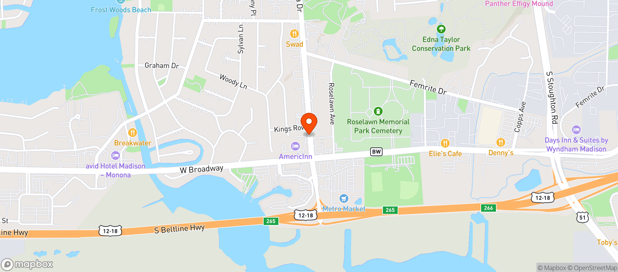 Map showing OCONNELLS LIQUOR