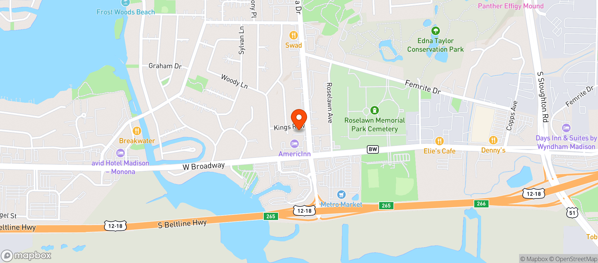 Map showing O'Connell's Lakeside