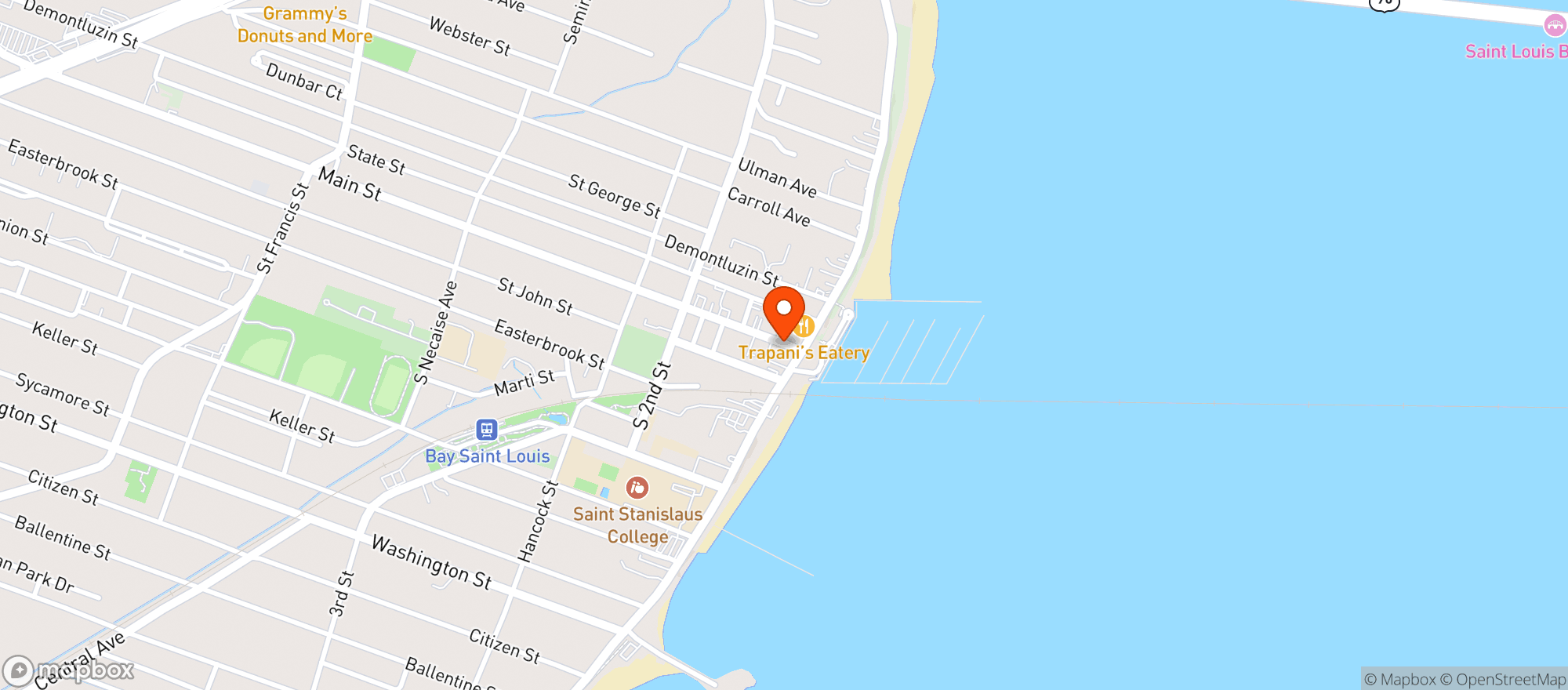 Map showing Cuz's Old Town Oyster Bar
