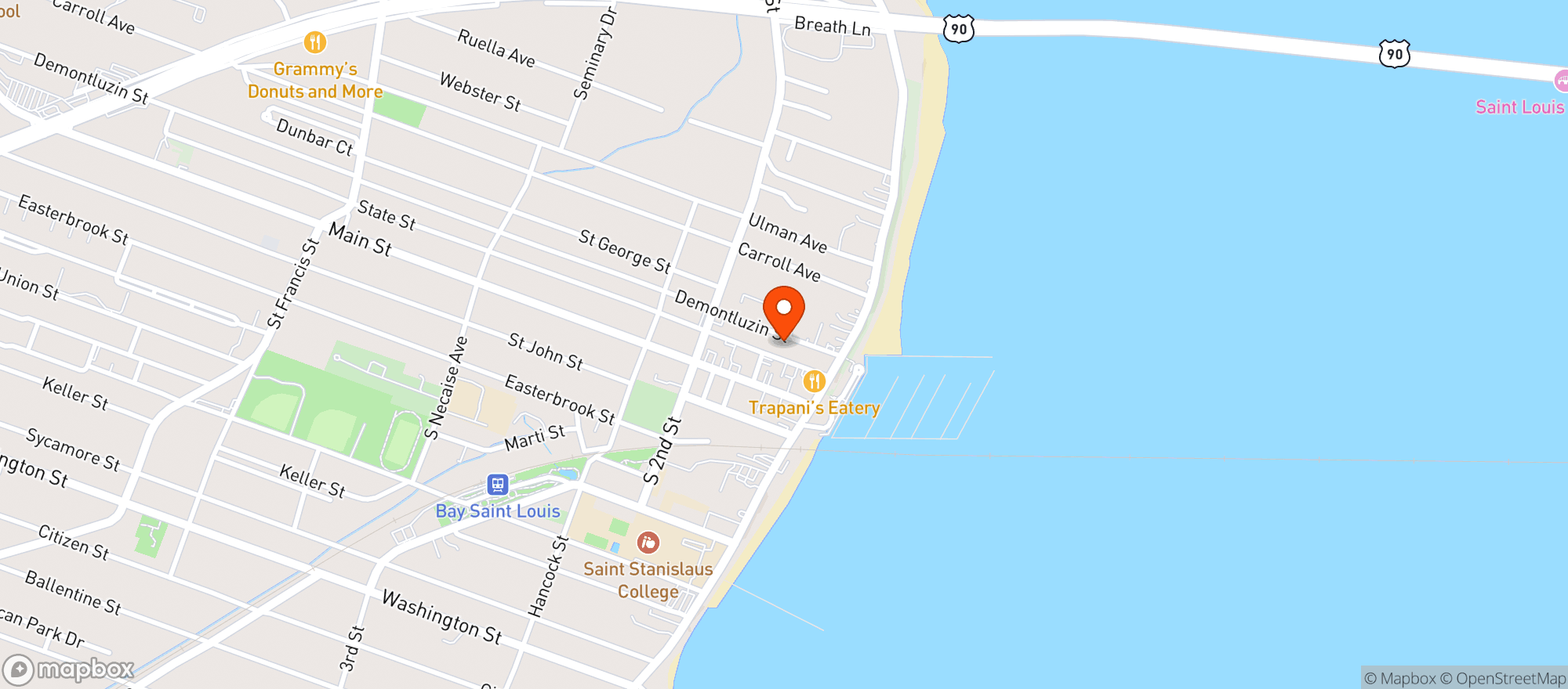 Map showing Ugly Pirate Cafe