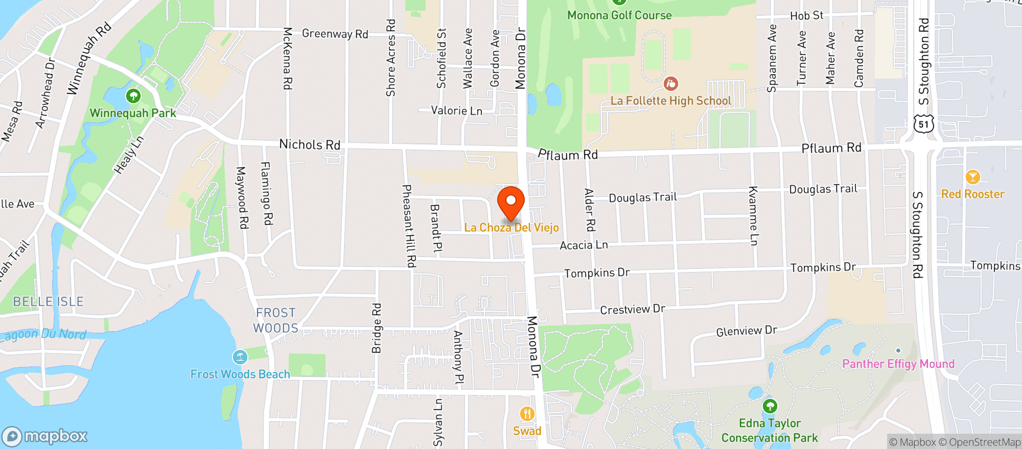 Map showing Salvatore S Tomato Pies - Monona