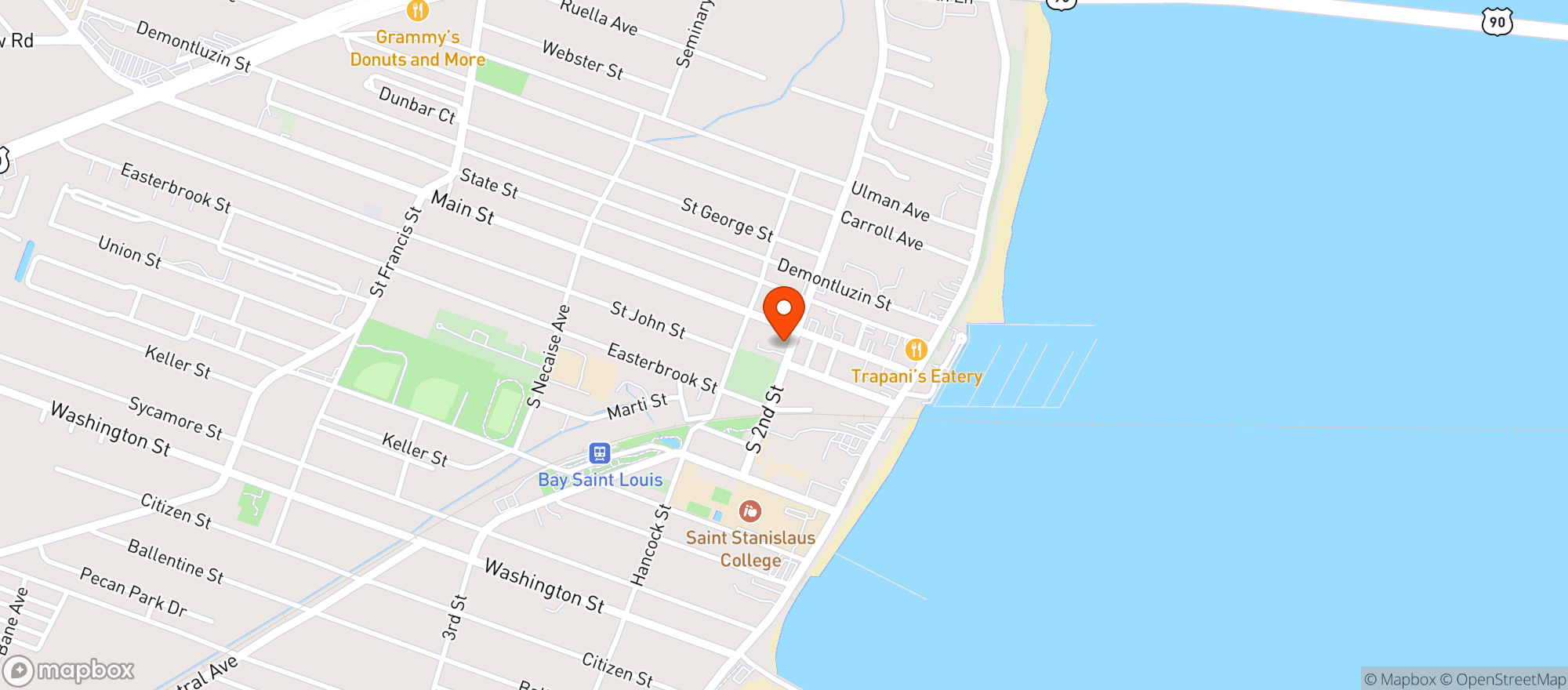 Map showing MOCKINGBIRD CAFE