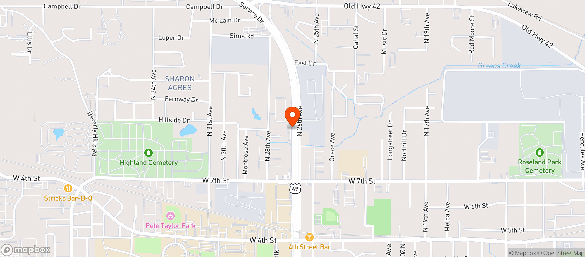 Map showing University Wine & Spirits